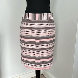 Loft Pink & Black Pencil Skirt, size 6